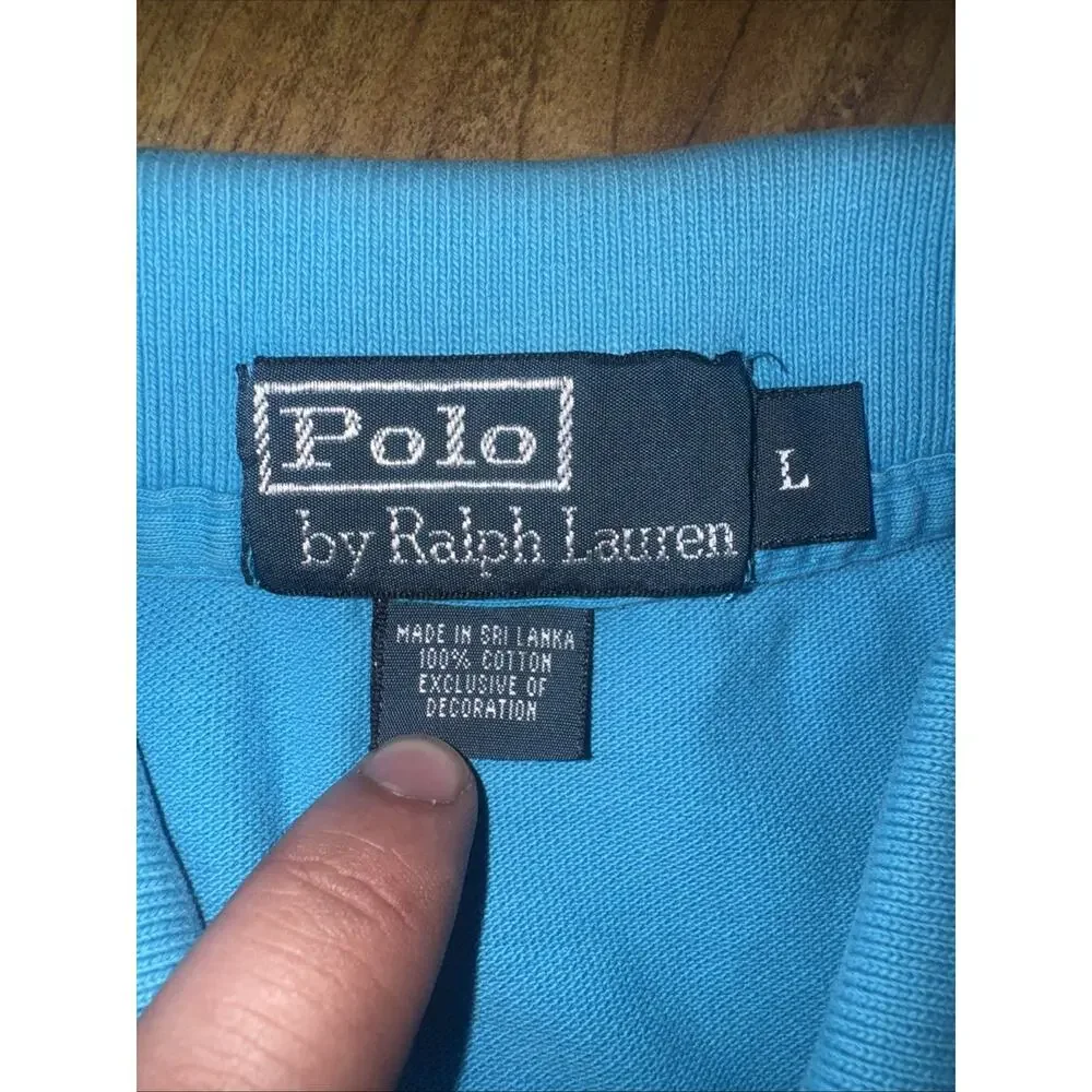 Polo Ralph Lauren Turquoise Polo Shirt Large 22x27